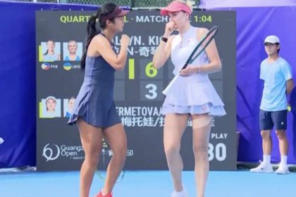 Надежда Киченок и Александра Эала уступили в полуфинале парного турнира WTA 250 в Гуанчжоу, завершив матч в напряжённой борьбе на тай-брейке.