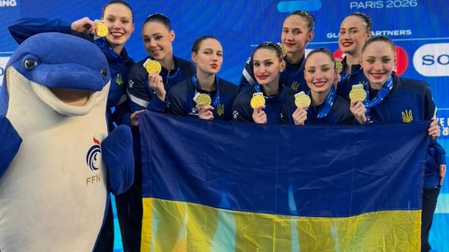 Сборная Украины по артистическому плаванию выиграла золото этапа Кубка мира в Париже, победив в акробатической группе и опередив Италию и Израиль.