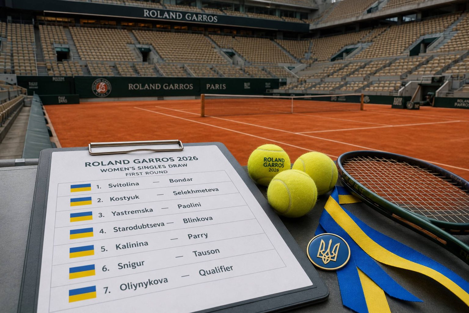 Украинки узнали соперниц в первом круге Roland Garros-2026: Свитолина сыграет с Бондар, Костюк — с Селехметьевой, Ястремская — с Паолини.