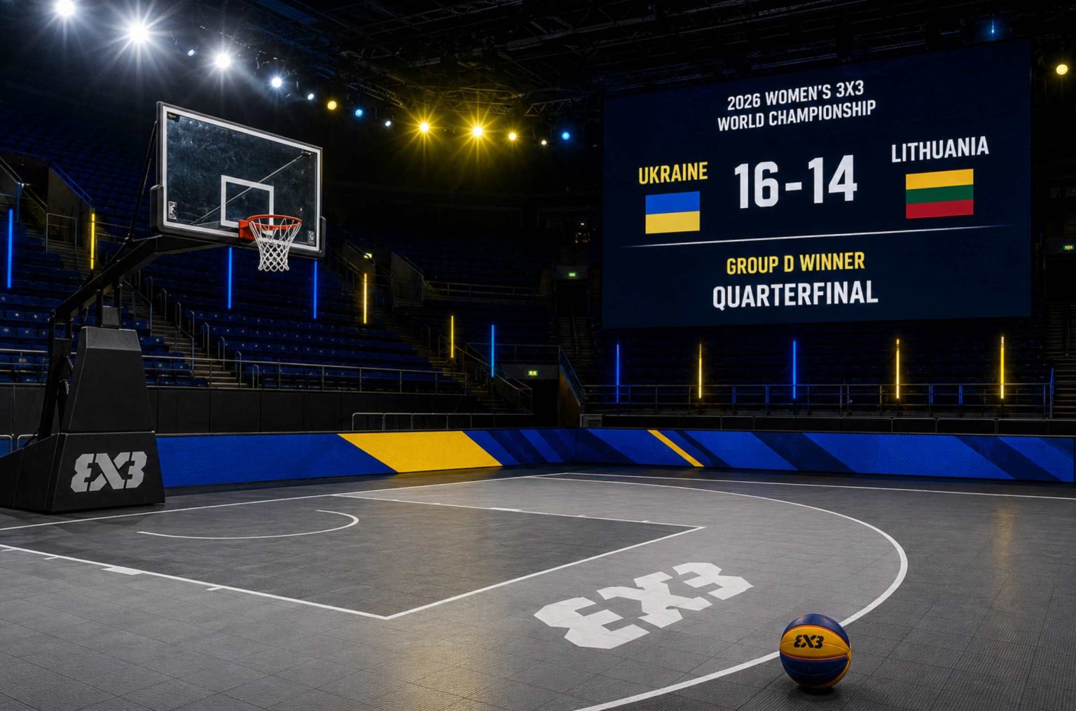 Украина победила Литву 16:14, выиграла группу D на ЧМ-2026 по баскетболу 3х3 и впервые за девять лет вышла в плей-офф турнира.