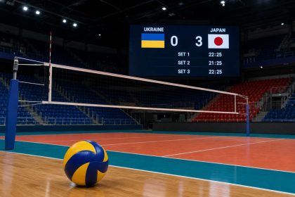 Сборная Украины по волейболу проиграла Японии 0:3 в первом матче Лиги наций, уступив в напряженных концовках трех партий со счетом 22:25, 21:25, 22:25.