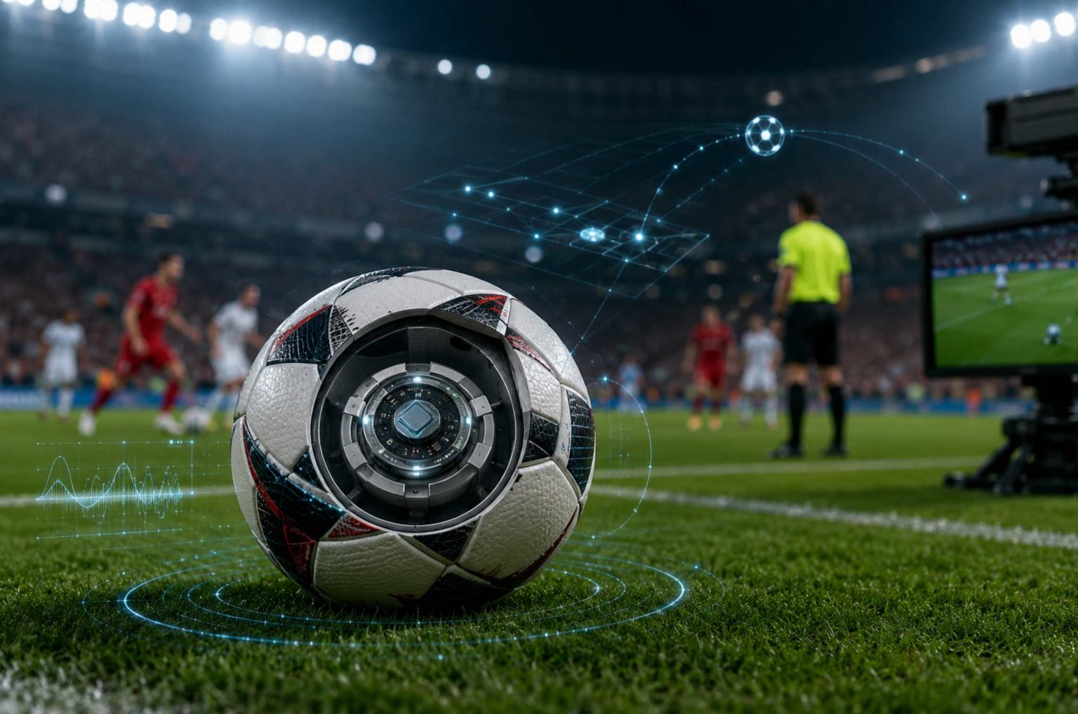 Умный футбольный мяч FIFA с сенсорами фиксирует касания, ускорение и помогает VAR точнее определять офсайд, передачи и спорные эпизоды в матчах