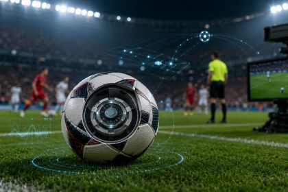Умный футбольный мяч FIFA с сенсорами фиксирует касания, ускорение и помогает VAR точнее определять офсайд, передачи и спорные эпизоды в матчах