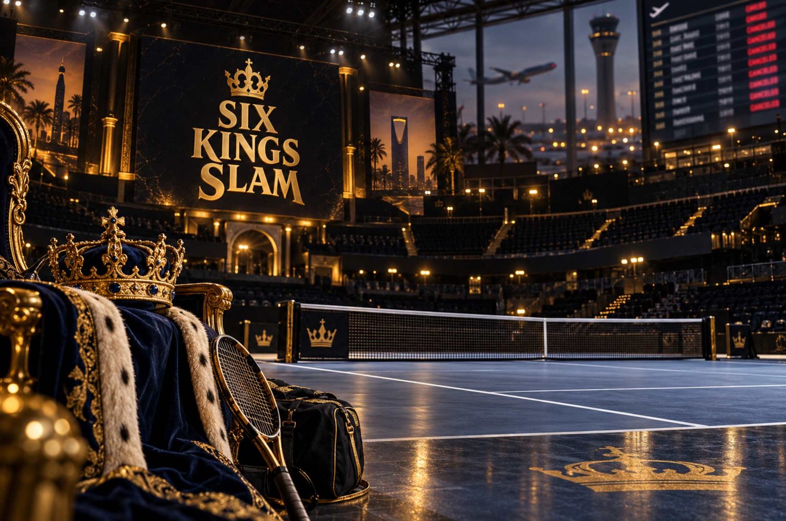 Six Kings Slam 2026 в Эр-Рияде под угрозой отмены после ракетного удара по аэропорту. Даты турнира, список участников и последние новости.